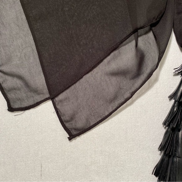 Moon Collection Black Fringe Dress Bell Sleeves Party Gothic Witchy Size S - Picture 6 of 15